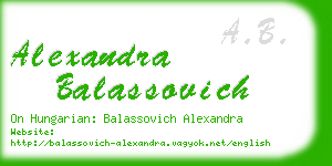 alexandra balassovich business card